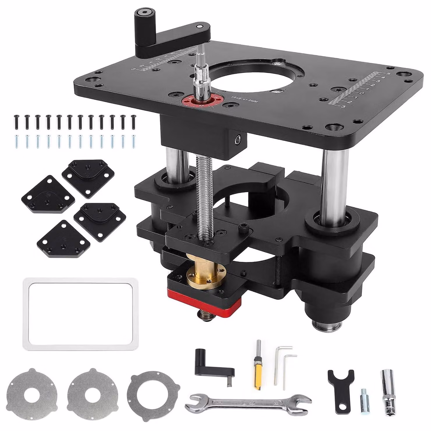Kit di sollevamento per piano fresa, regolazione in altezza da 0 a 60 mm, modello standard da 65 mm