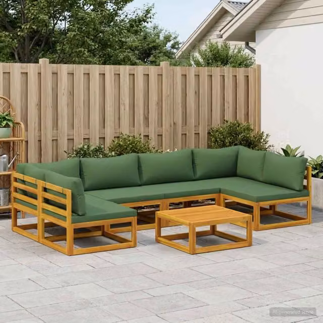 Set di divani 7 pz Naturale Legno di Acacia Massello 3417267