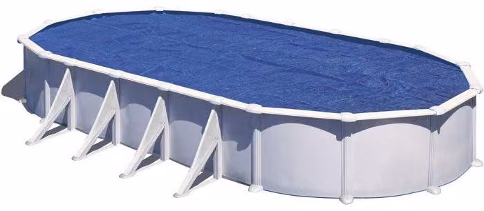 Copertura solare per piscina, 180 µ, 8,10 x 4,70 m, per piscine con pareti in acciaio, a telaio e autoportanti, copertura estiva per piscina