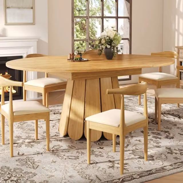 Tavolo da Pranzo Rotondo Allungabile ¨C Xylo ¨C Legno, 118-158 cm, 6 Persone