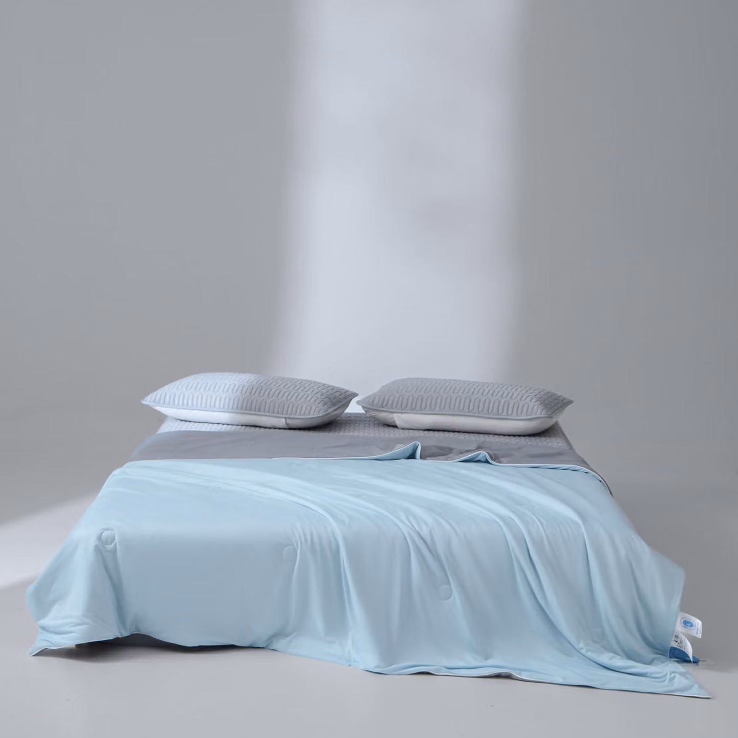 Piumino - Morbido e traspirante - In microfibra reversibile - Blu/grigio - 150 x 200 cm