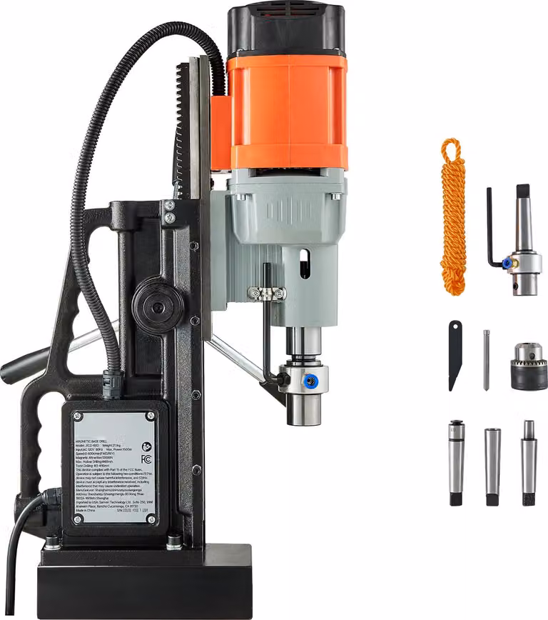 Trapano magnetico SucceBuy da 1,5 kW, capacità di foratura 60 mm, adatto alla filettatura da M3 a M16 su superfici metalliche
