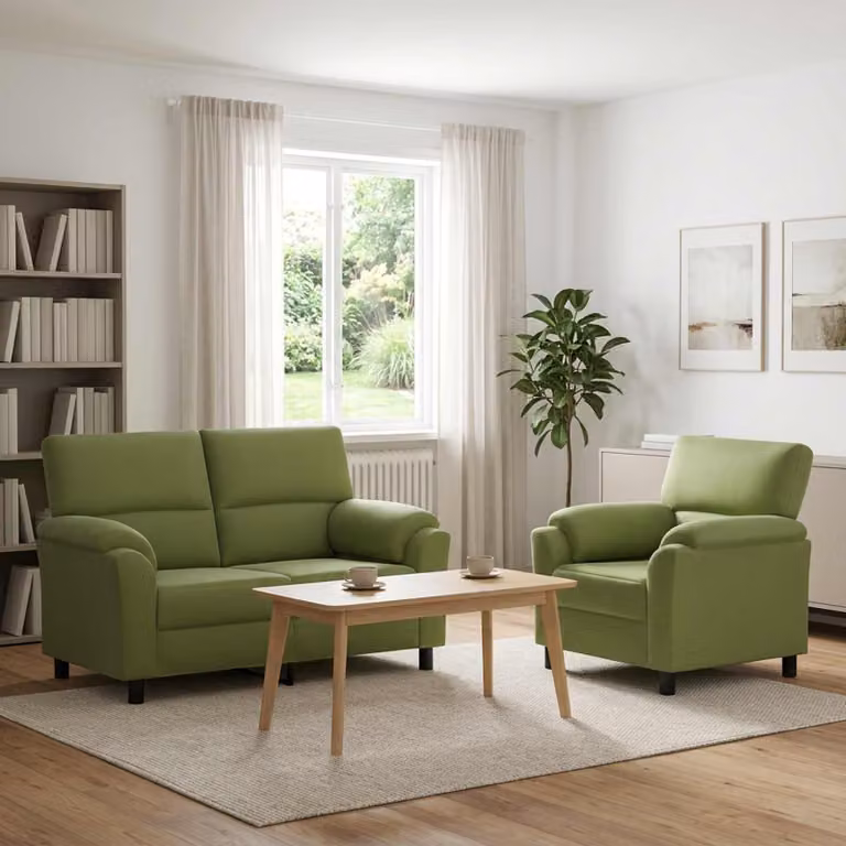 Set di 2 divani moderni vidaXL in velluto verde per il tuo soggiorno