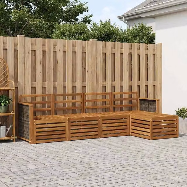 Set di divani da esterno 5 pz Naturale 3384225