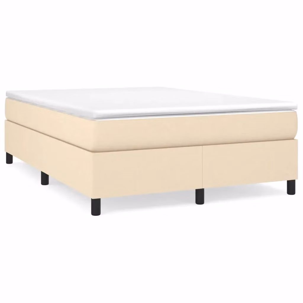 Struttura Letto Imbottita vidaXL in Tessuto Beige L 140 x P 200 cm – 2