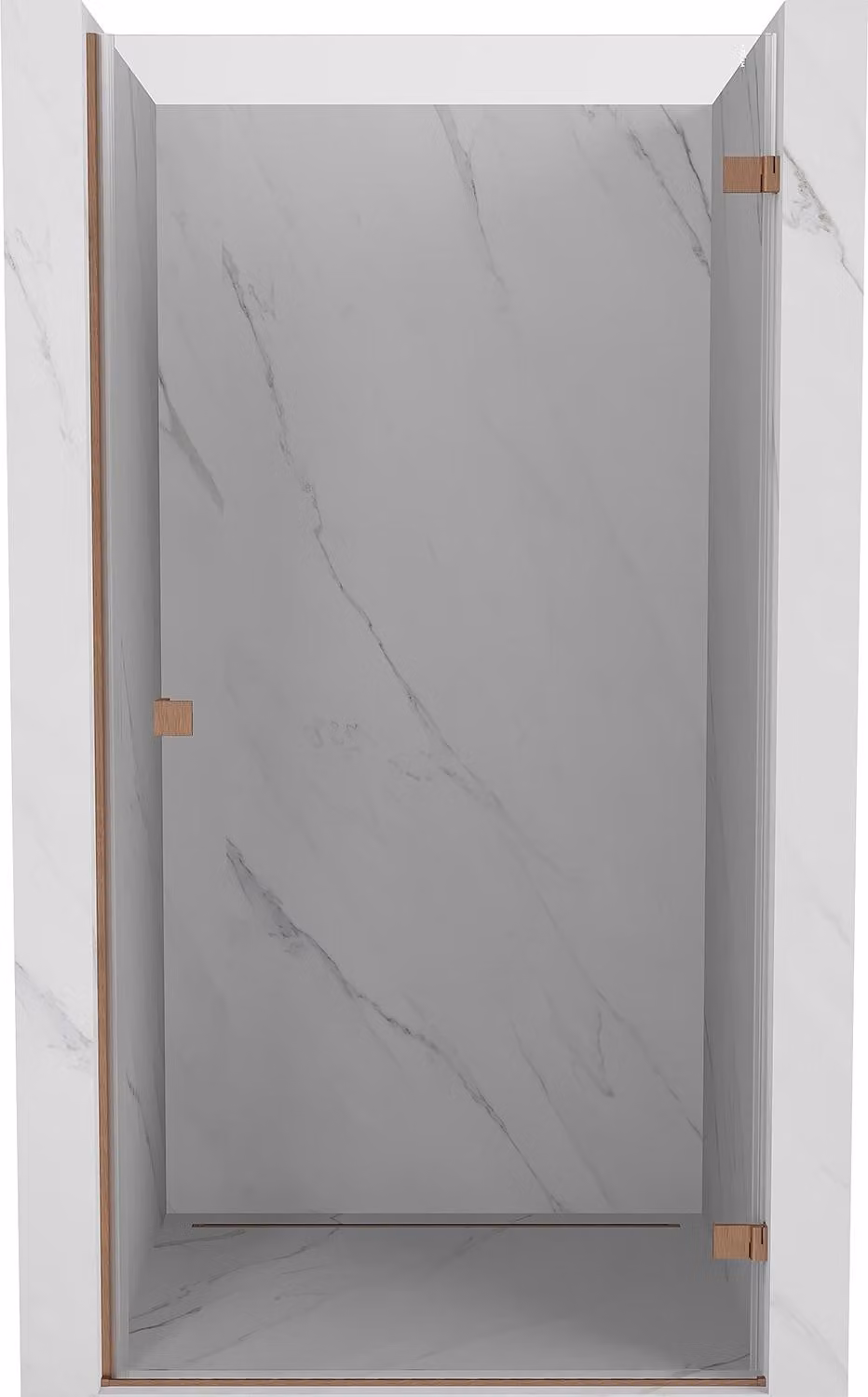 Mexen Lunar-B porta doccia a battente destra 70 cm, trasparente, rame spazzolato - 832-070-000-65-00-P