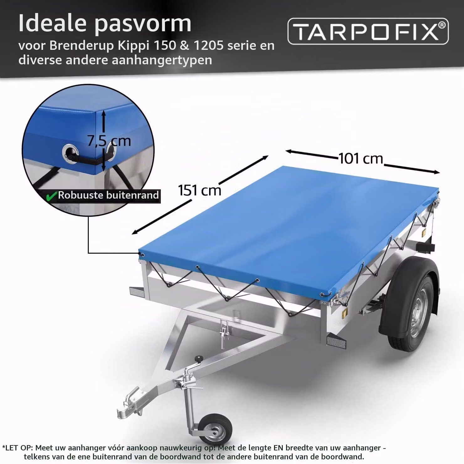 Telo copri carico per rimorchi, dimensioni 150 x 100 cm, impermeabile e rinforzato