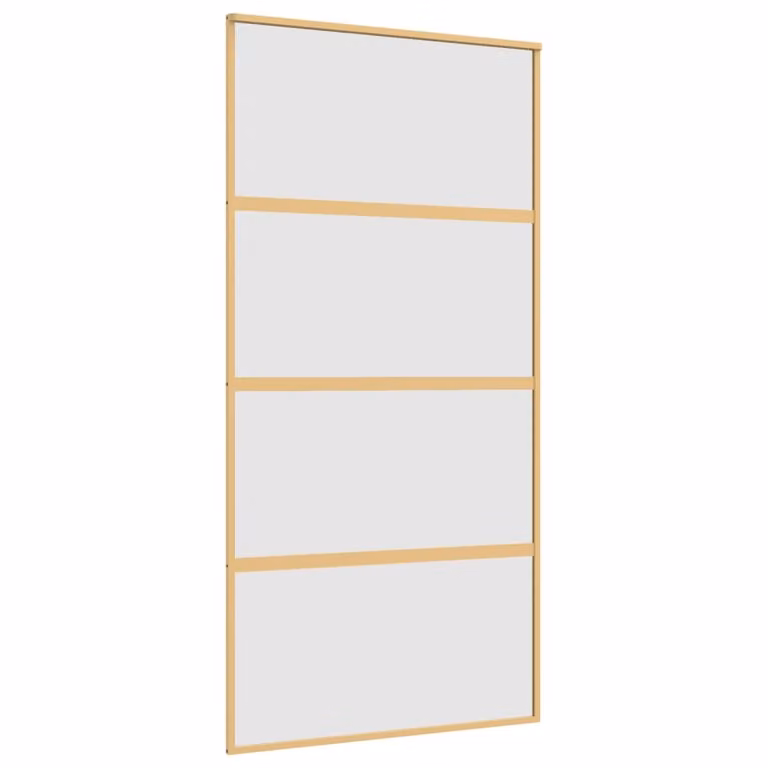 Porta Scorrevole Oro 102,5x205 Vetro Smerigliato ESG Alluminio