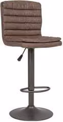Sgabello Bizzotto Connor in ecopelle marrone con struttura in metallo
