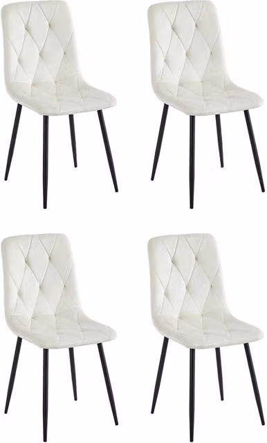 Sedia MELITA CASA VITAL in velluto beige con struttura in metallo nero per la tua zona pranzo