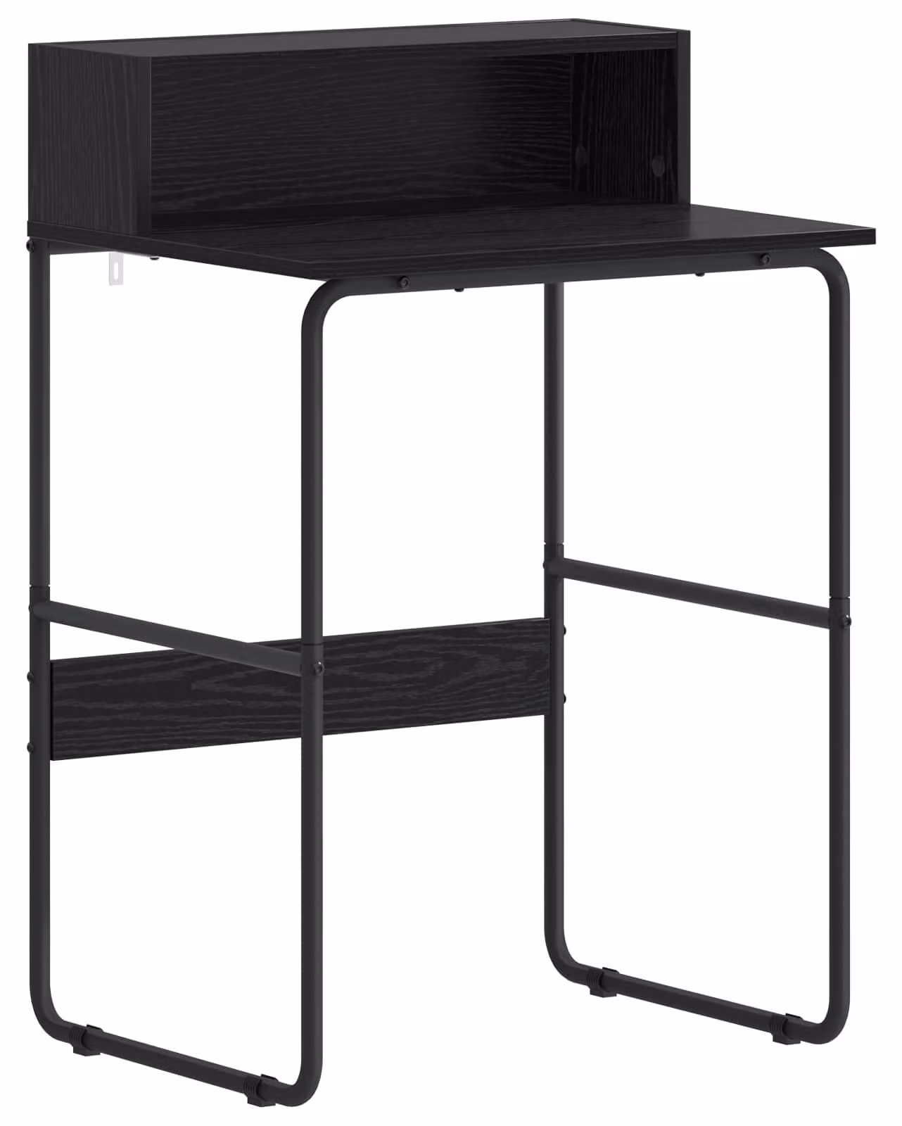 Scrivania con spazio contenitivo, finitura effetto legno rovere nero, dimensioni 60 x 50 x 91 cm