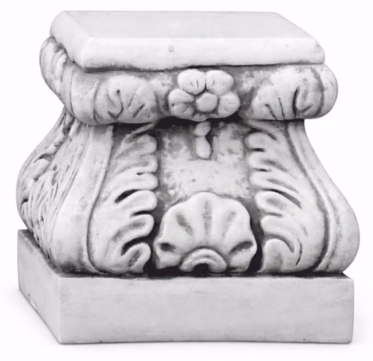 Casa Padrino, base barocca grigia, altezza 27 cm - Decorazione da giardino in stile barocco