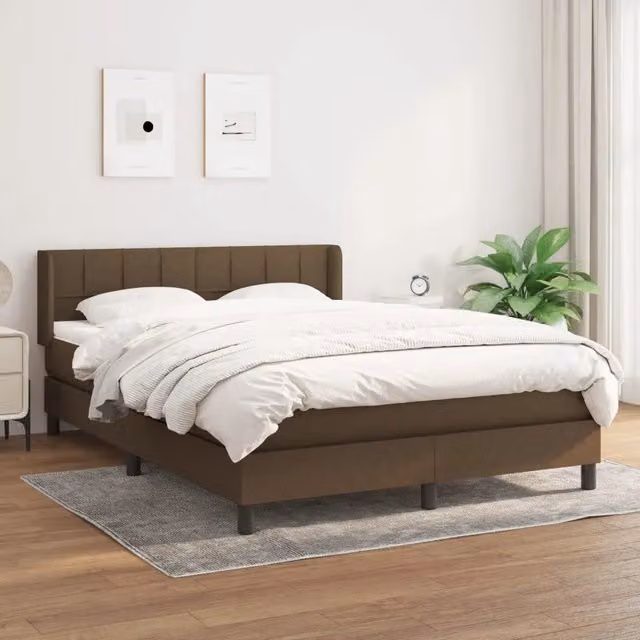 Letto Ibrido vidaXL con Giroletto a Molle e Materasso, Marrone e Bianco, L/P/H: 193 x 147 x 88 cm