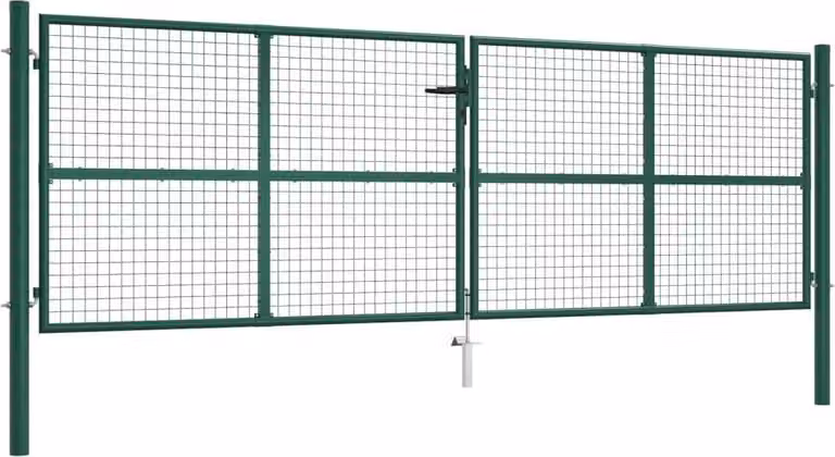 Maison Exclusive - Cancello da giardino in acciaio a maglie 400 x 125 cm Verde