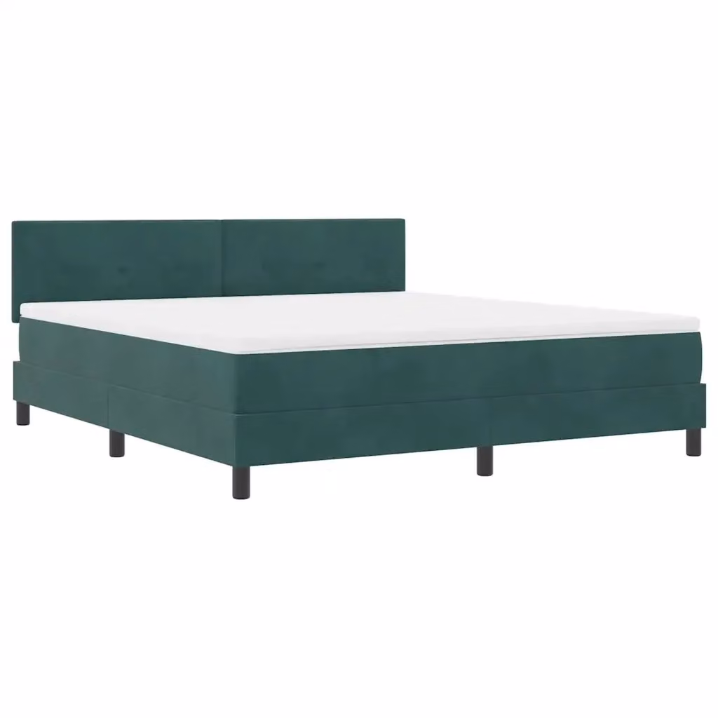 Letto moderno vidaXL in velluto verde con illuminazione LED sottostante e molle a sacco L: 180 cm, P: 200 cm, H: 28 cm – 2