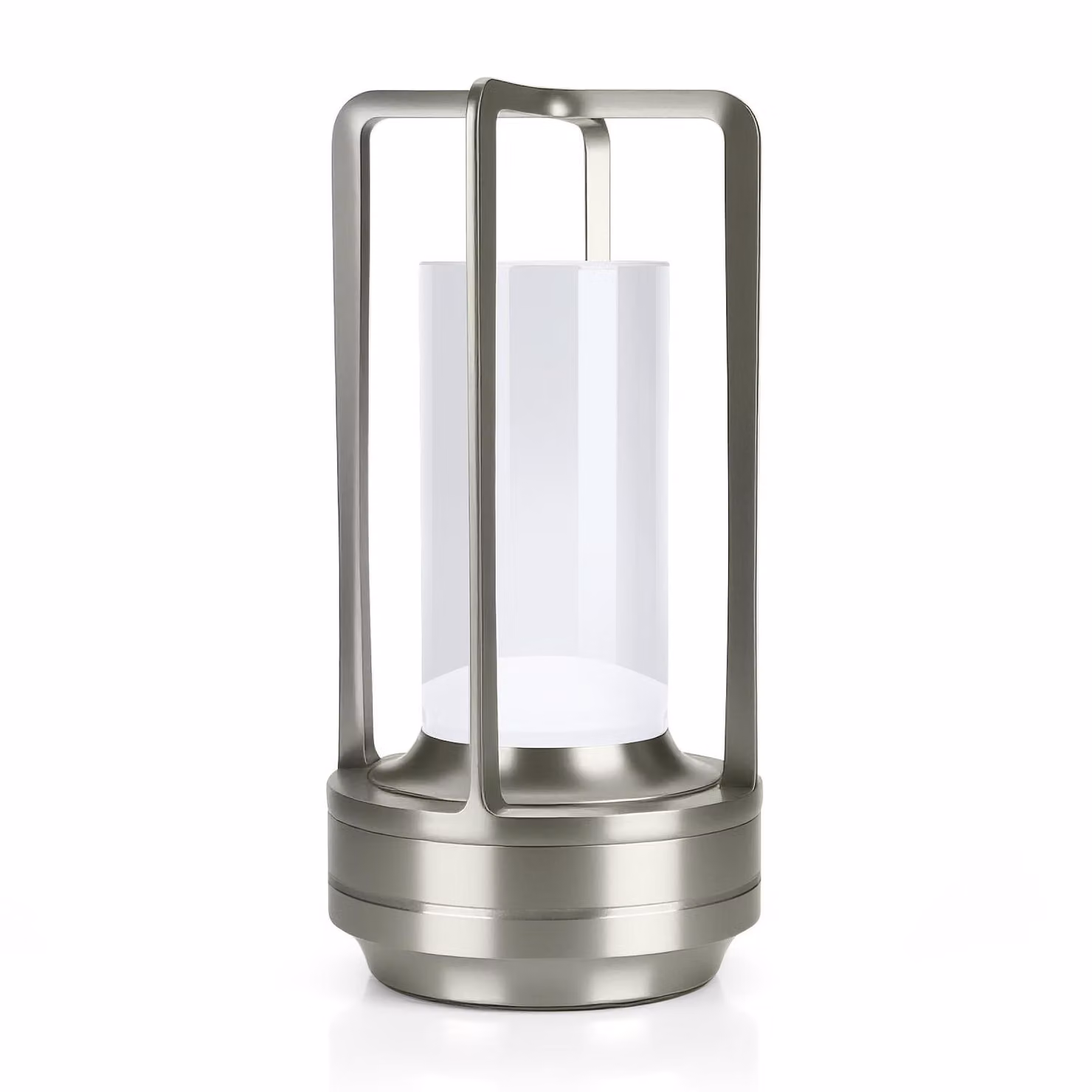 Lampada da tavolo LED in vetro senza fili - lampada in metallo con comando a sfioramento - argento