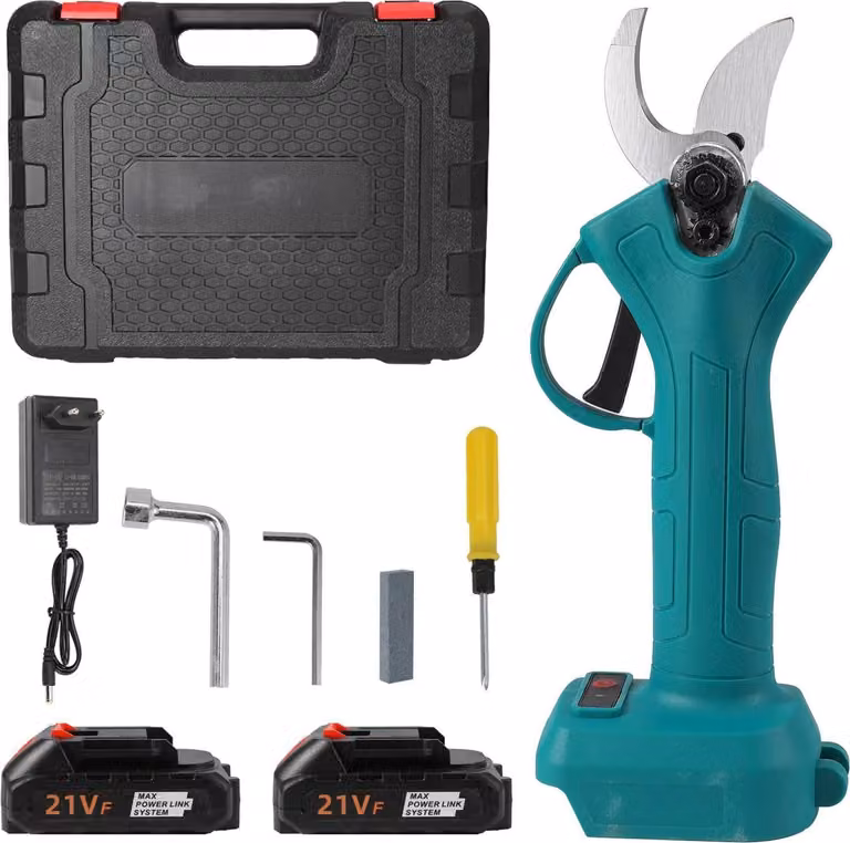 Potatore elettrico, motore brushless, design cordless, verde, due batterie