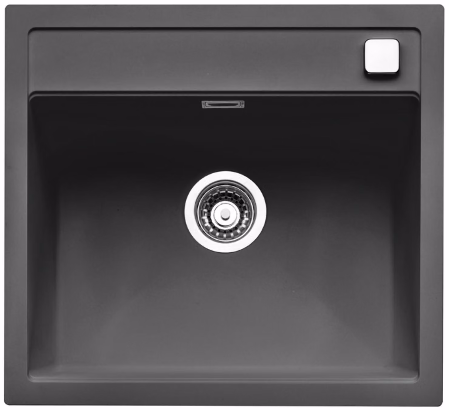 Lavello NABER ANGOLA 56 in LAVA con miscelatore girevole cromato / Lavello da appoggio / Monovasca / Larghezza mobile 60 cm