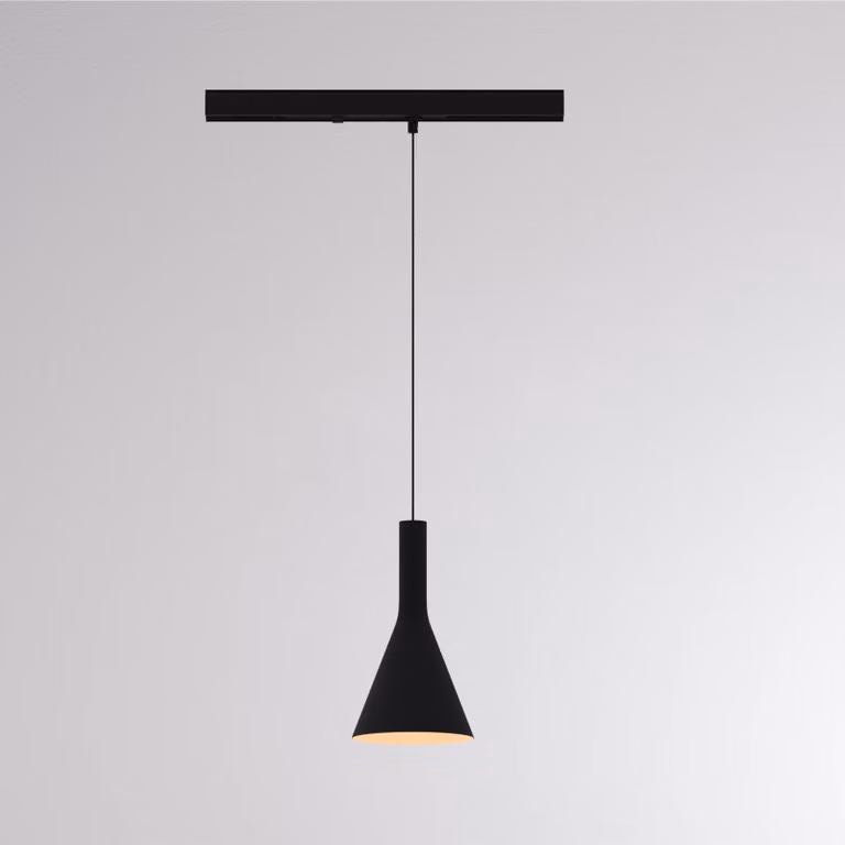 Molto Luce Lampada a sospensione su binario LED LORA I, nera, Ø 15 cm, 40° CCT, trifase I, Nero, Soggiorno / Sala da pranzo, Metallo, Moderno