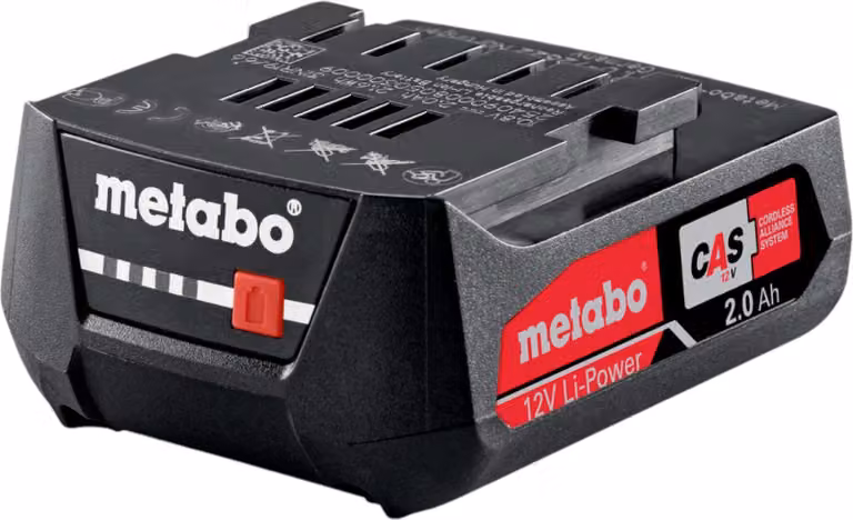 Metabo Akkupack 12V 2 Ah Li-Power AIR COOLED Werkzeugakkus mit Kapazitätsanzeige