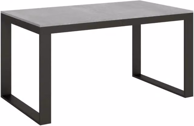 Tavolo allungabile Itamoby Tecno Evolution colore cemento con telaio e gambe antracite L: 160-420 cm, P: 90 cm