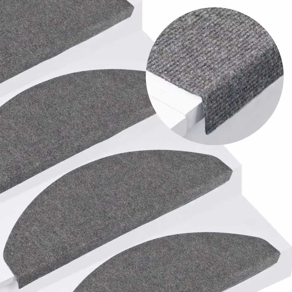 vidaXL Tappetini Autoadesivi per Scale, 20 Pezzi, Grigi, L 65 x P 22,5 x H 3,5 cm
