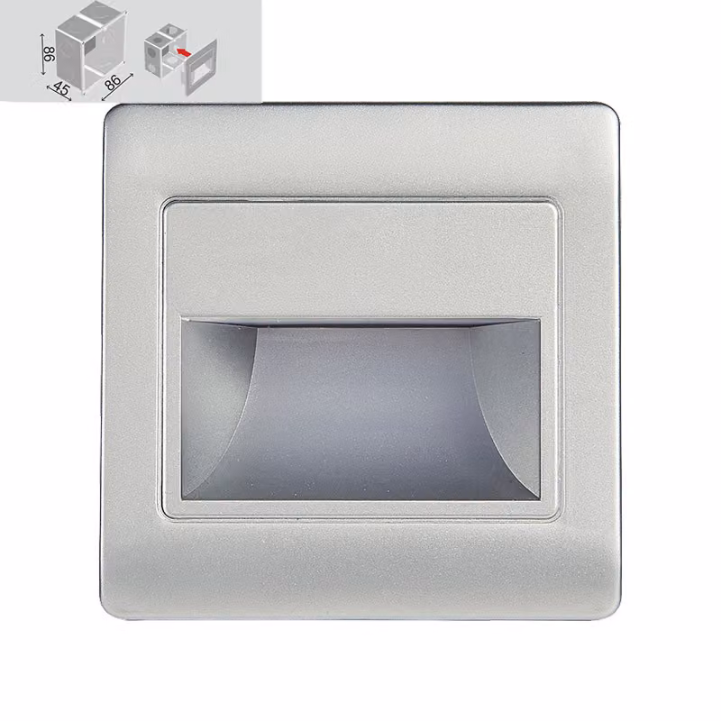 Illuminazione scale a LED 1,5W, 4000K, argento L: 86, L: 10, H: 86