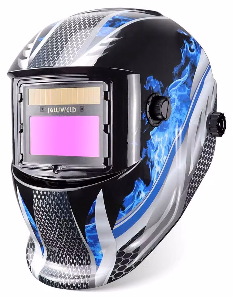 Casco da saldatura automatico, classe DIN 4/9-13, con funzione di oscuramento automatico