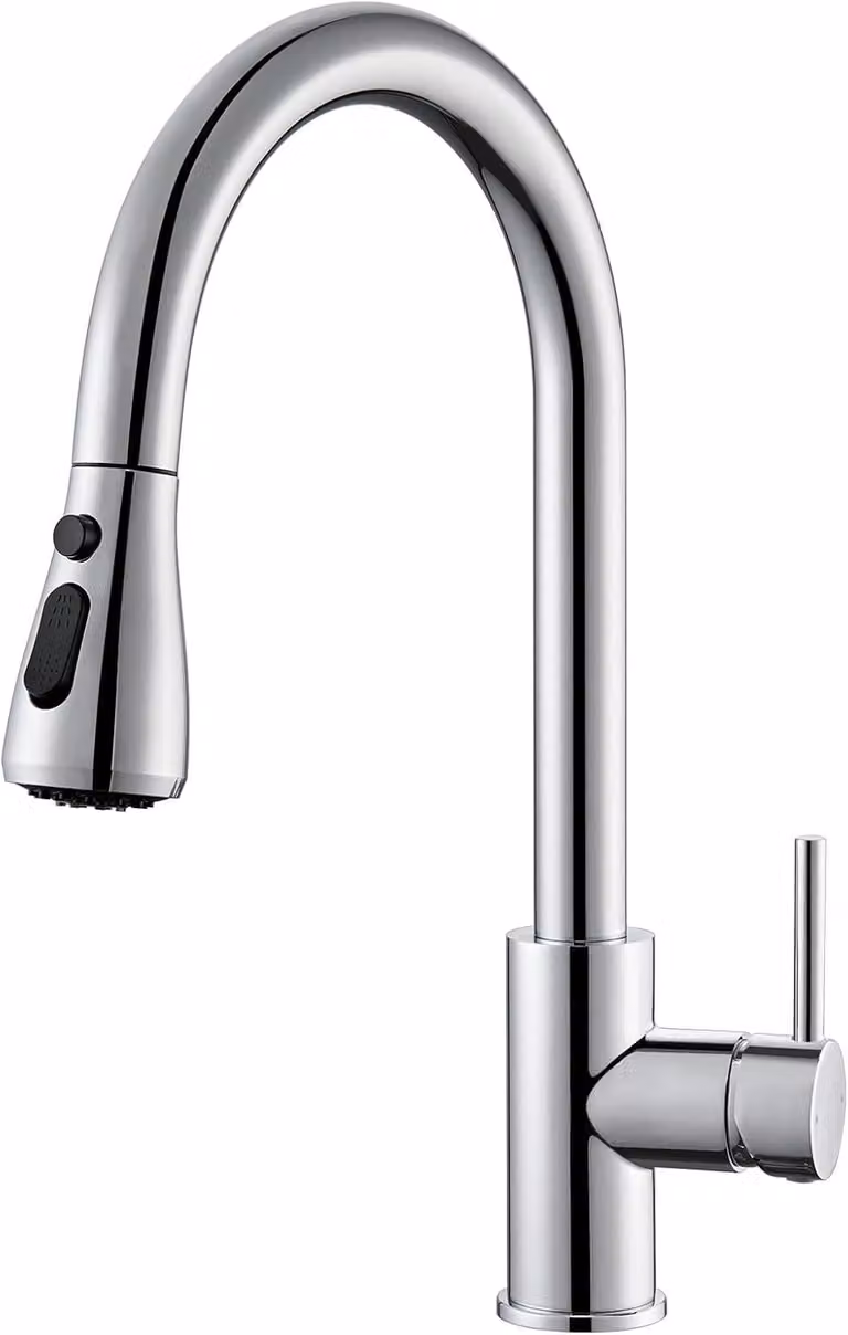 Miscelatore da cucina estraibile, con tubo da 40 cm, beccuccio girevole, in acciaio inossidabile, per lavelli