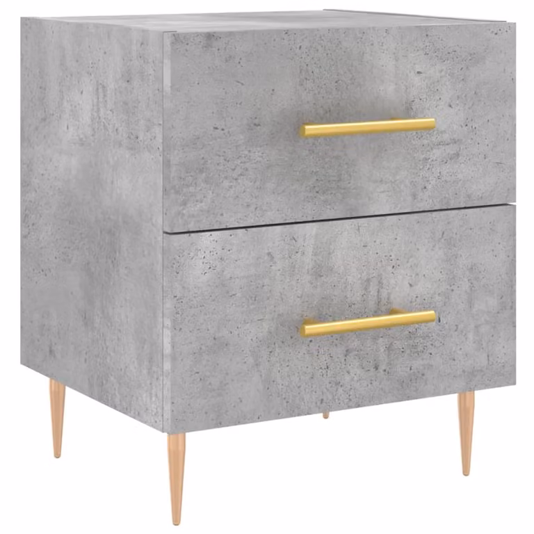 Comodino Grigio Cemento 40x35x47,5 cm in Legno Multistrato