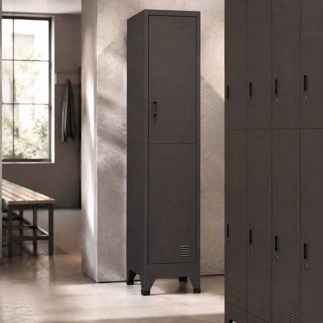 Locker Cabinet, Anthracite, 38x45x180 Cm, Steel