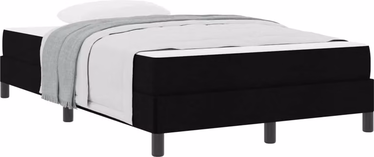 Letto a molle con materasso Nero 120 x 200 cm Tessuto