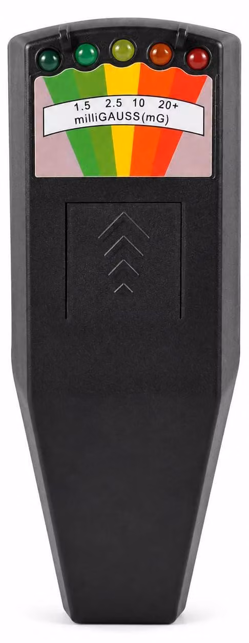 Misuratore di campi elettromagnetici con display a 5 LED, frequenza da 50 a 20.000 Hz, colore nero