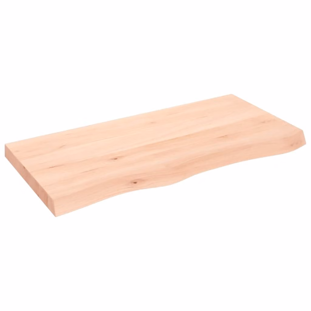 Piano Bagno 100x50x(2-6) cm in Legno Massello Non Trattato