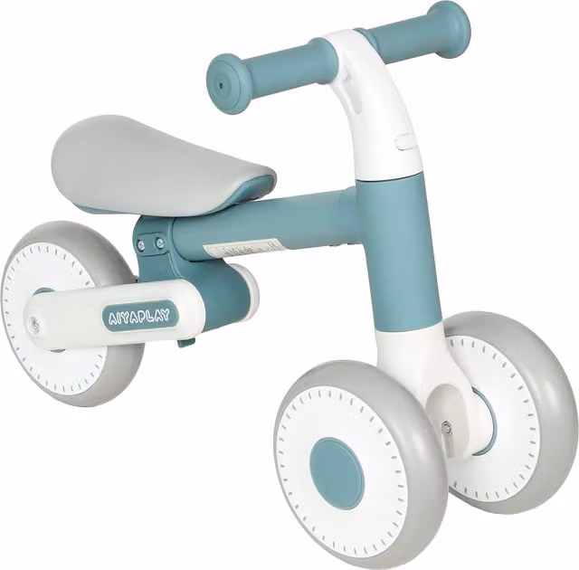 Bicicletta senza pedali pieghevole AIYAPLAY per bambini 1-2 anni con sedile regolabile, Blu, L 52 cm x P 23 cm x H 36.5 cm