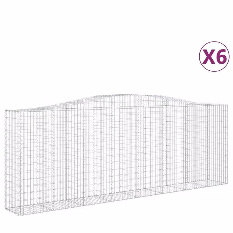 Cesti Gabbioni ad Arco 6 pz 400x50x140/160 cm Ferro Zincato