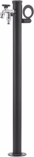 Fontana da Giardino Belfer 42/SRR con Doppio Rubinetto in Acciaio e Alluminio Colore Antracite