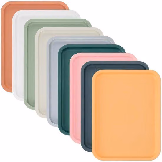 Tavolino in plastica rettangolare, mini, disponibile in 9 colori, dimensioni 30,5 x 23 x 1,5 cm