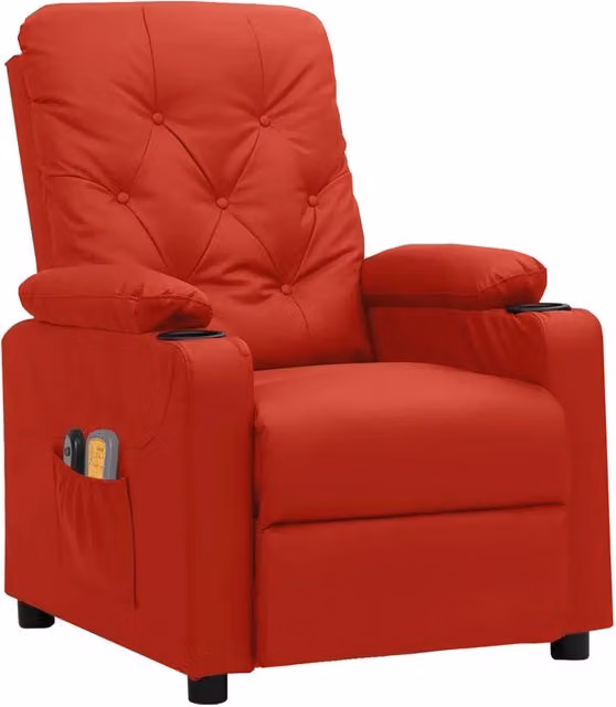 Poltrona | Sedia Relax Massaggio Elettrica Rosso Vino Similpelle