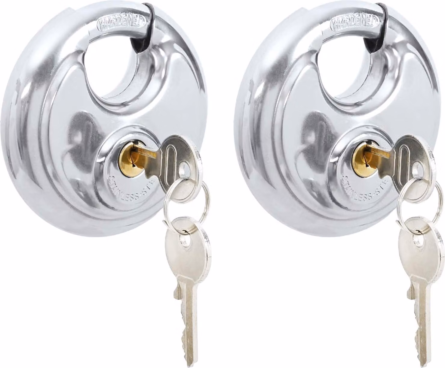 Lucchetti Discus con Chiavi 2 pcs Argento 8 x 2.8 x 8 cm
