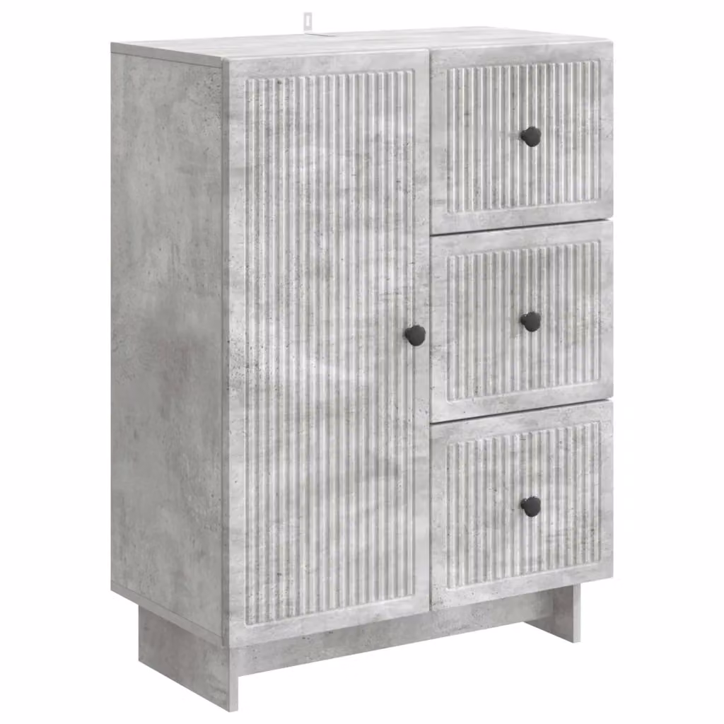 Credenza moderna vidaXL in legno MDF e metallo grigio L: 66 cm, P: 34,5 cm, H: 90 cm – 2