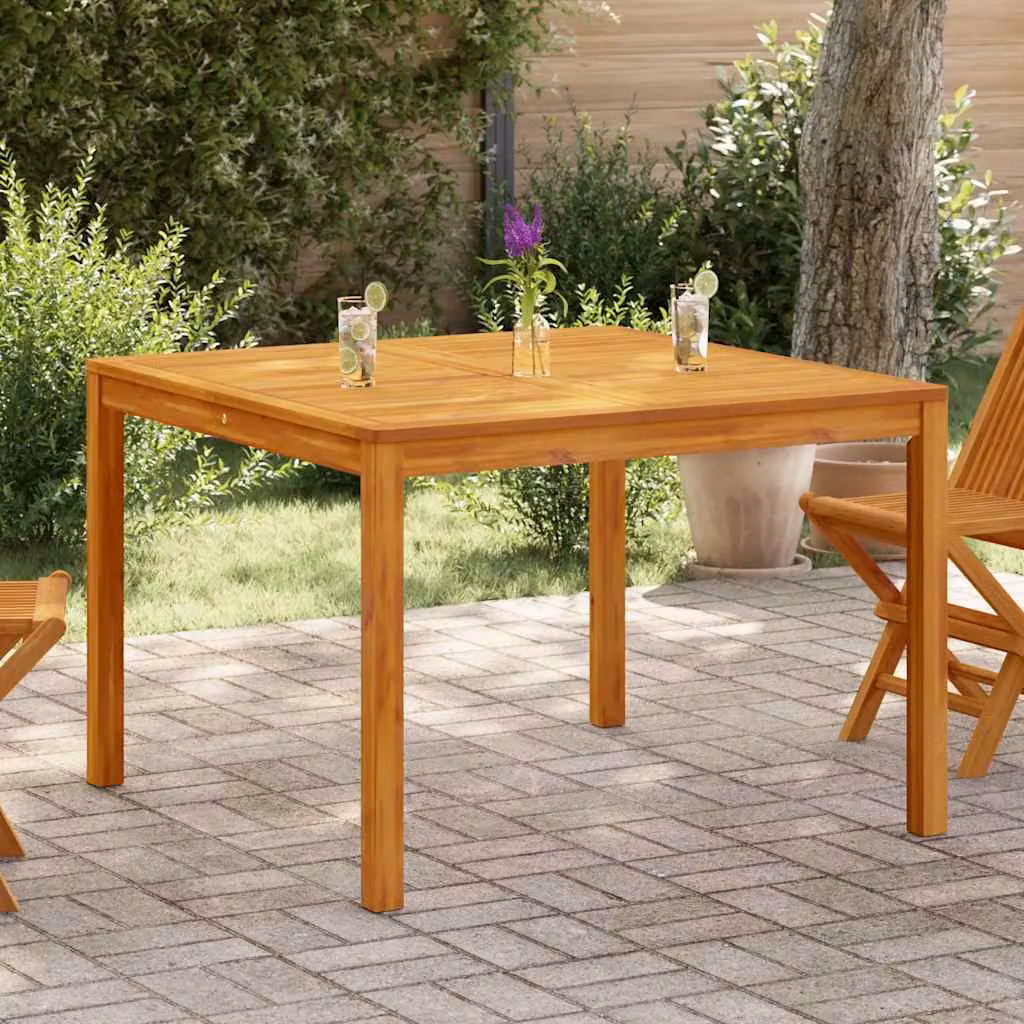 vidaXL Tavolo da Pranzo da Giardino Quadrato in Legno di Acacia Marrone L: 110 cm, P: 110 cm, H: 75 cm