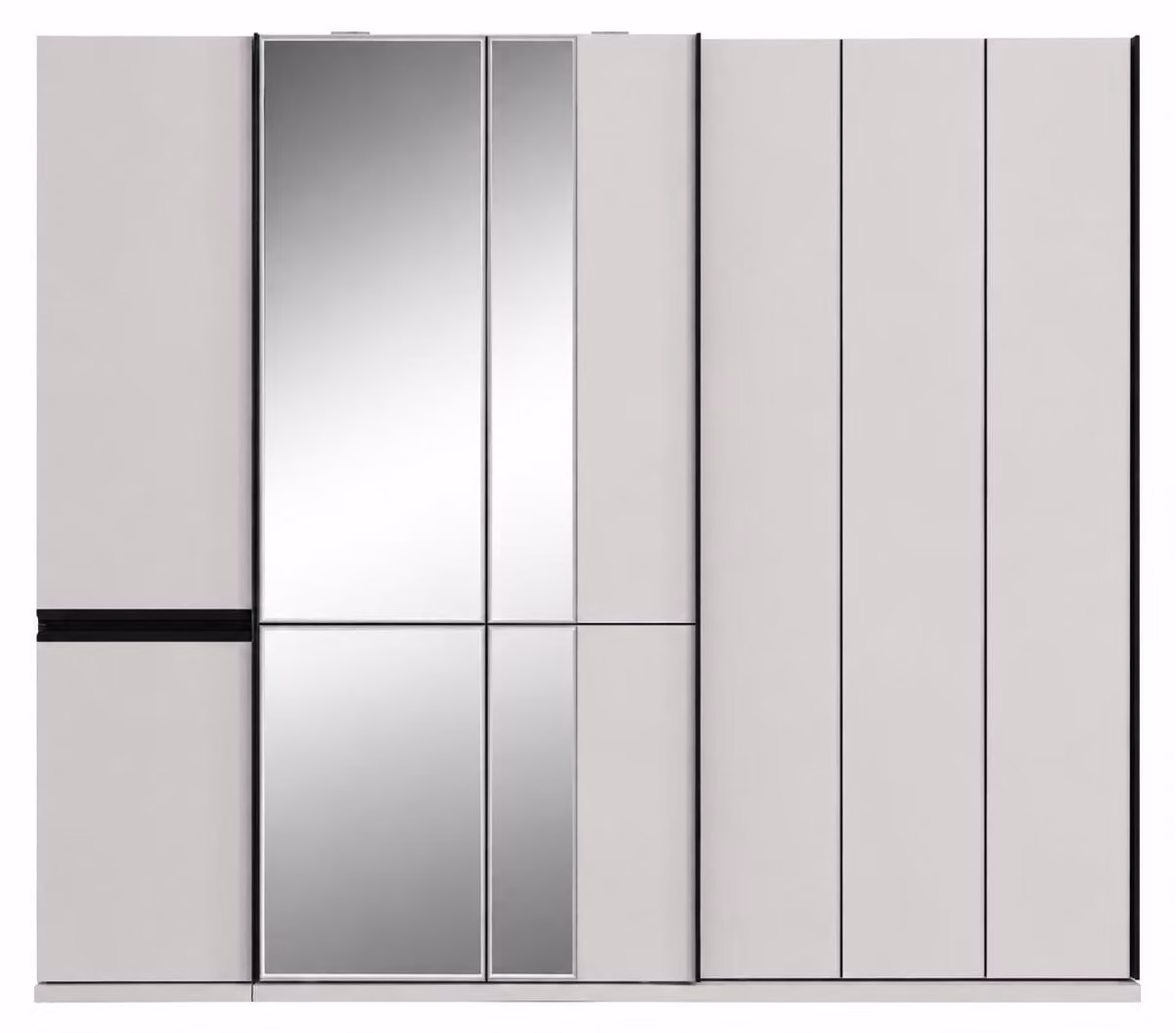 Armadio moderno e minimalista con specchio e cassetti