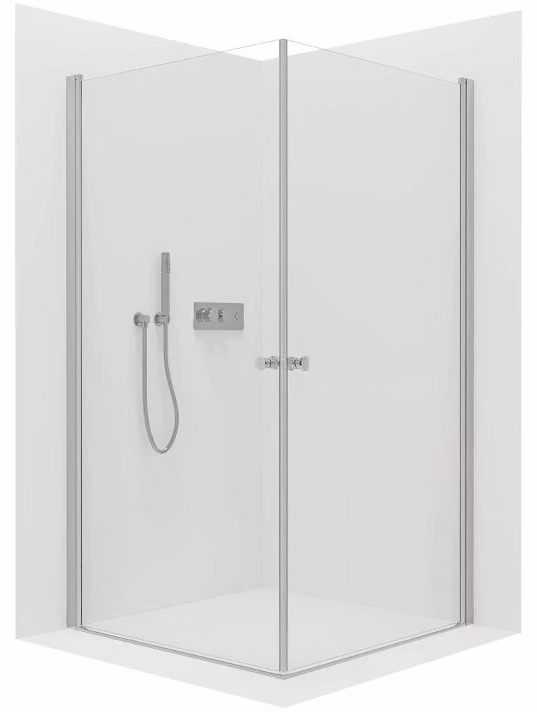 CERANO - Box doccia Antelo Duo L/P - 6 mm - cromato, vetro trasparente - 75x70x190 cm - girevole