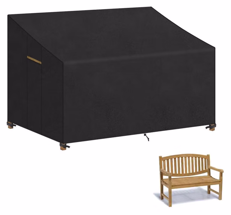 Copertura per panchina da giardino, adatta a 2 posti, impermeabile, dimensioni 135x70x63/89 cm, tessuto Oxford 420D con rivestimento in PU