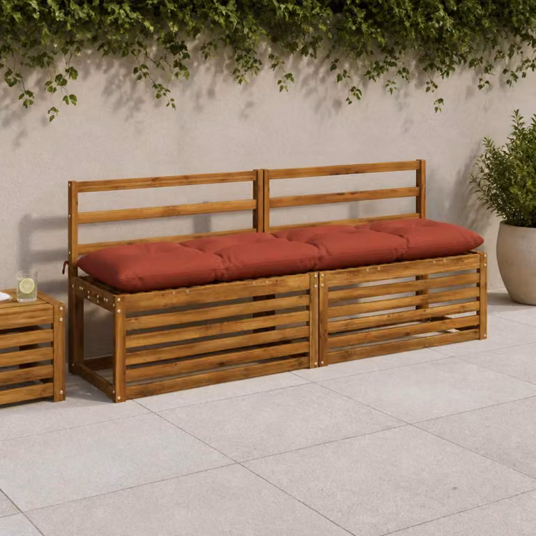 vidaXL Cuscini per Panchina VIANEN 2 pz 100% Poliestere Rosso