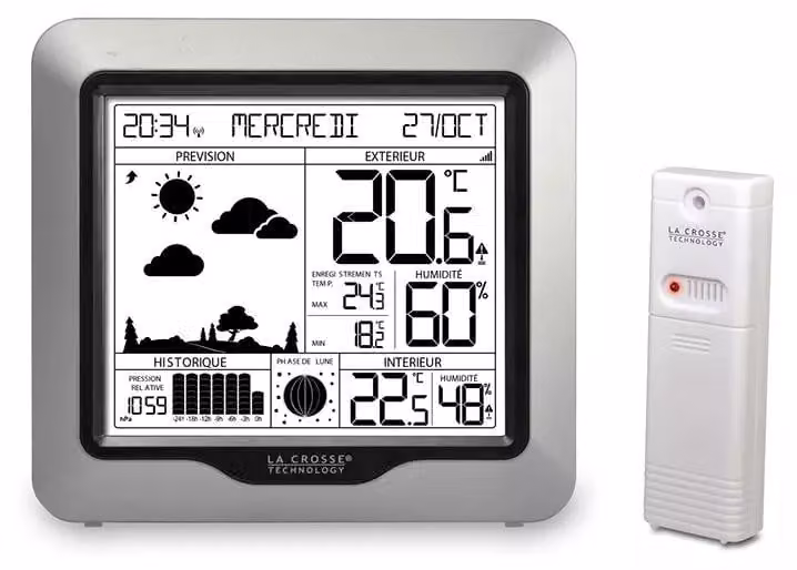 Stazione meteorologica grigia La crosse technology WS6823-SIL