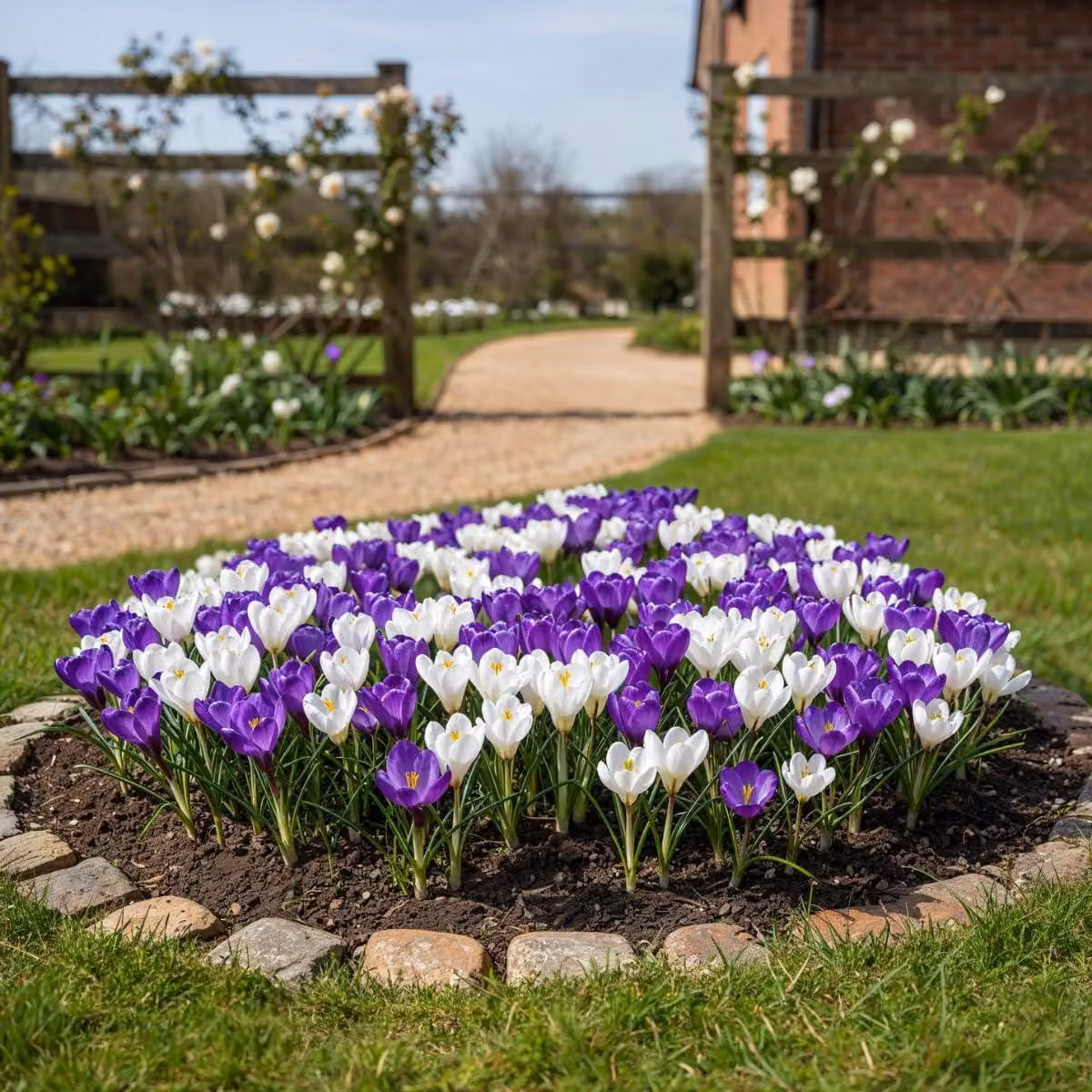 Bulbi di croco resistenti al gelo, perenni - Blu / Bianco - 25 bulbi - Piante vere provenienti dall'Olanda - adatti per giardino, balcone e vasi (non semi, non prodotti artificialmente)