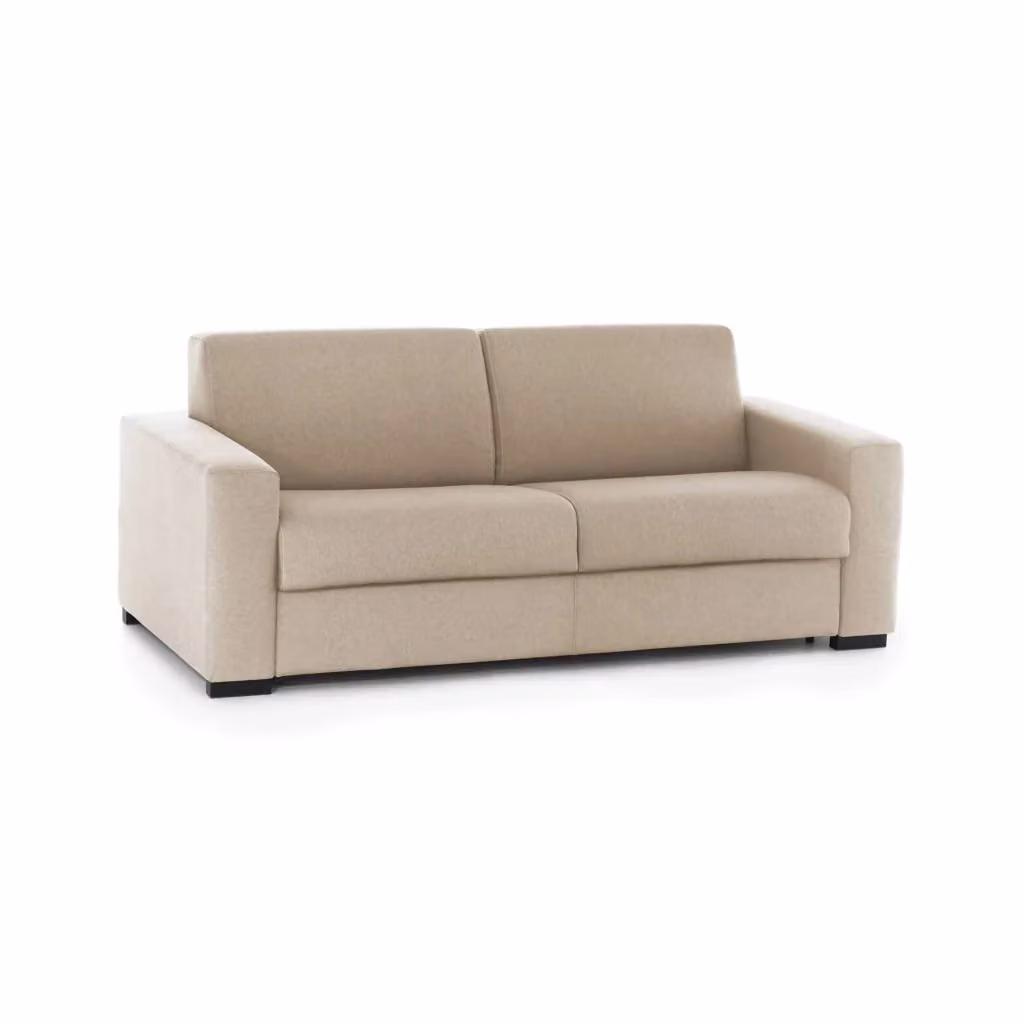 Divano Letto Asimi Talamo Italia, Divano 2 Posti con Apertura Girevole, Rivestimento in Tessuto Beige, L: 180 cm, P: 95 cm, H: 90 cm – 2