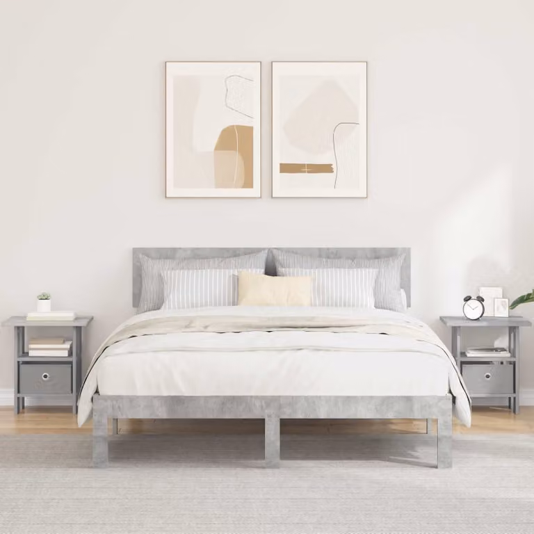 Set di 2 comodini vidaXL moderni in colore grigio, L 41 cm x P 40 cm x H 45 cm